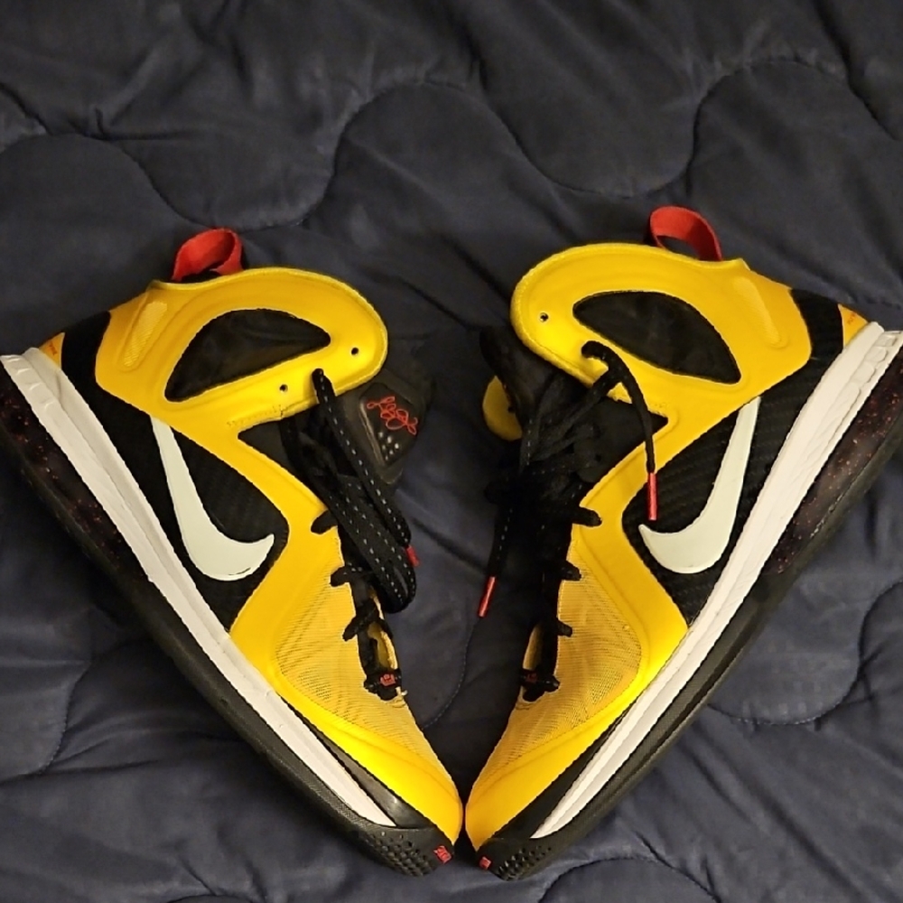 Nike Kids Black and Yellow High-Top Sneakers